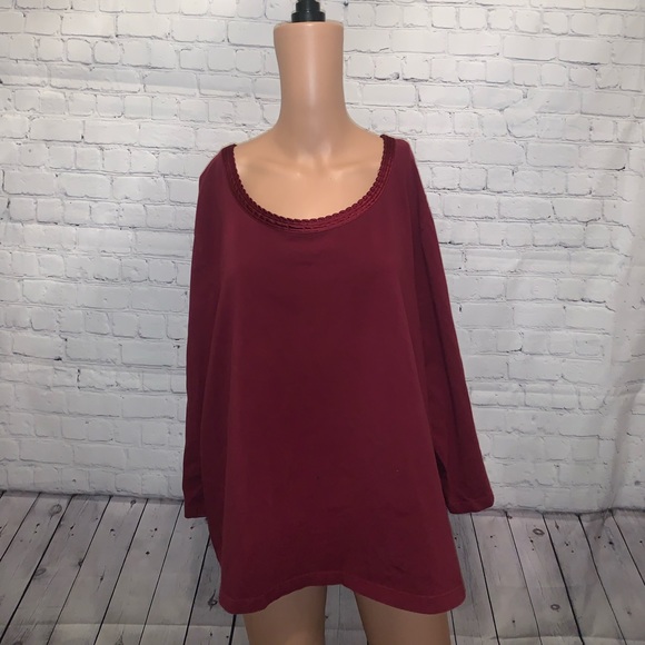 Coldwater Creek Tops - Coldwater Creek Maroon Long Sleeve Top size 3X